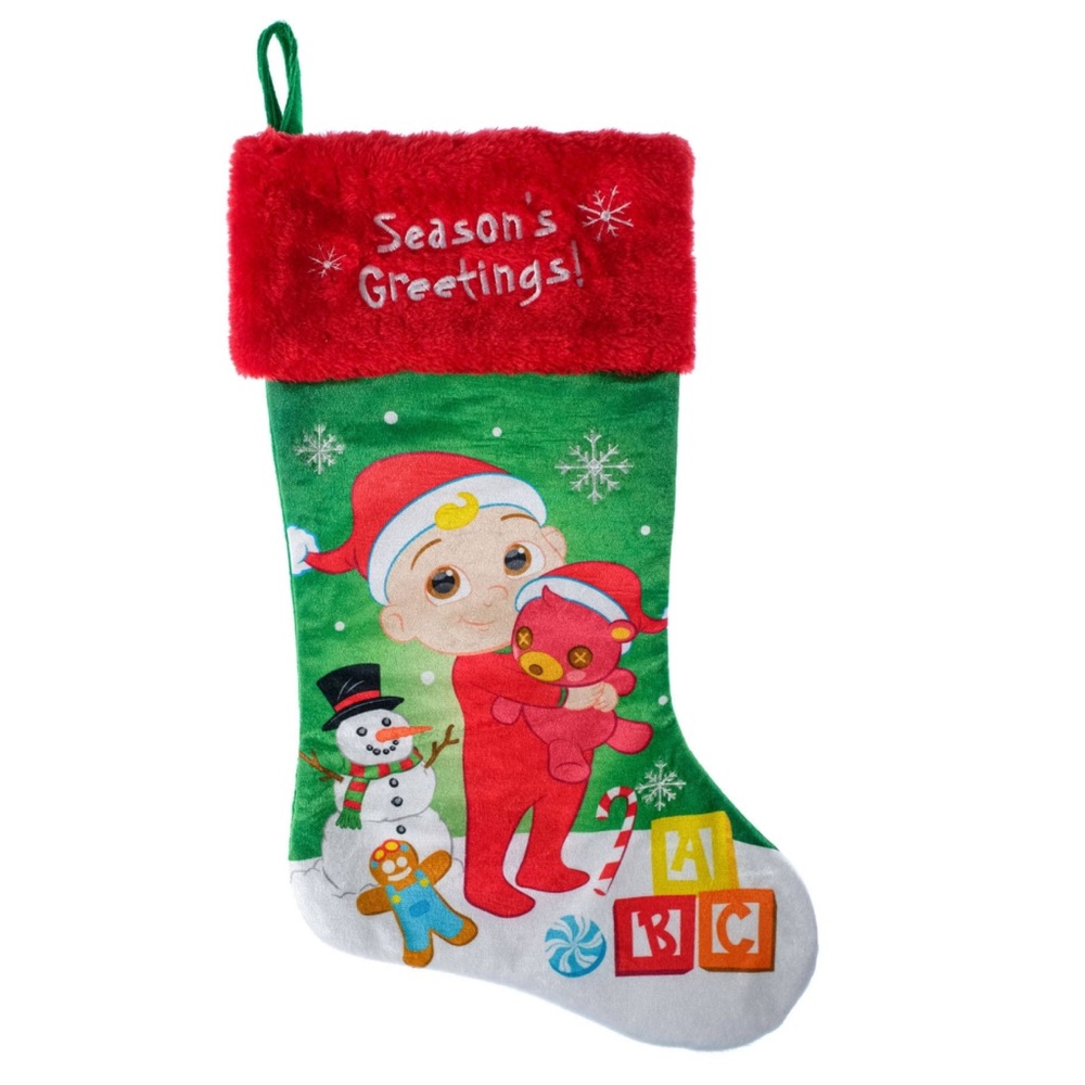 Cocomelon Christmas Seasons Greetings Stocking JJ Red NWT
